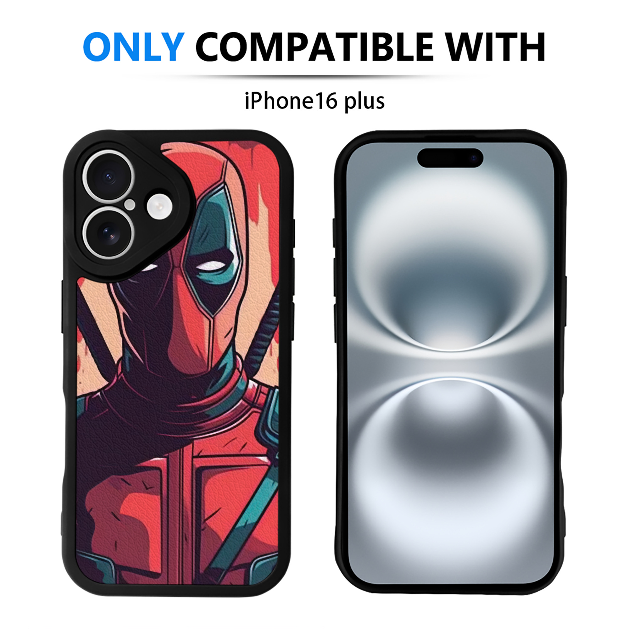 （画像用） Deadpool デッドプール 【iPhone 16シリーズ対応】シリコンスマホケース（レザー調） 材質：シリコン